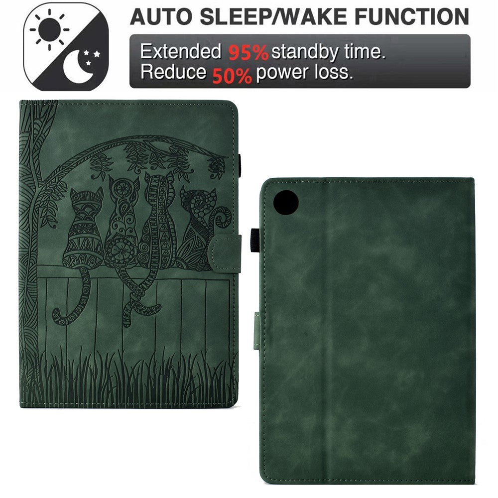 For Lenovo Tab M10 Plus (3rd Gen) Case Cats Imprinted PU Leather Card Slots Tablet Cover