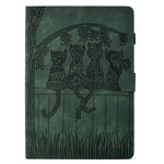 For Lenovo Tab M10 Plus (3rd Gen) Case Cats Imprinted PU Leather Card Slots Tablet Cover