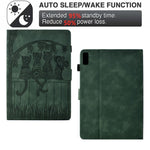 For Lenovo Tab M9 TB-310FU Case Cats Imprinted PU Leather Card Slots Tablet Cover