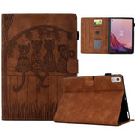 For Lenovo Tab M9 TB-310FU Case Cats Imprinted PU Leather Card Slots Tablet Cover