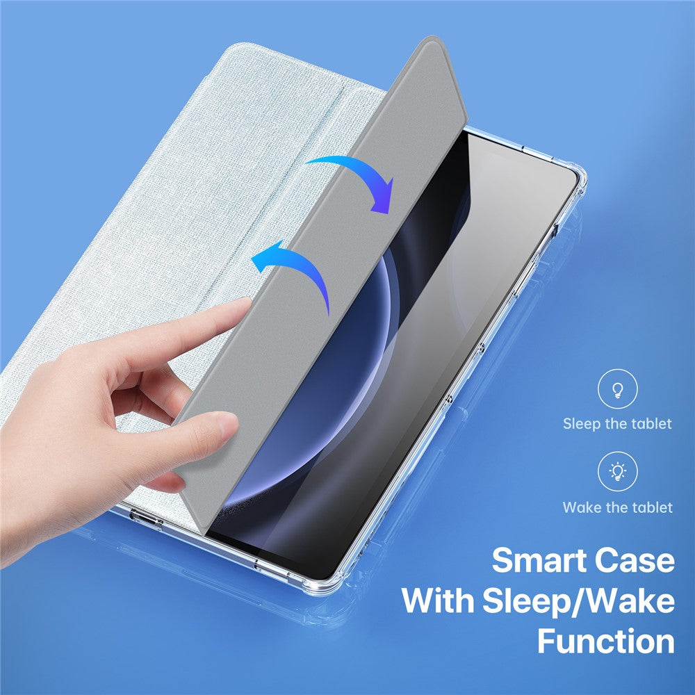 DUX DUCIS Unid Series til Samsung Galaxy Tab S9 FE+ / S9+ etui Auto Wake / Sleep TPU+PC+Læder Klart Tablet Cover