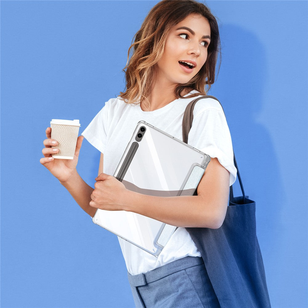 DUX DUCIS Unid Series til Samsung Galaxy Tab S9 FE+ / S9+ etui Auto Wake / Sleep TPU+PC+Læder Klart Tablet Cover