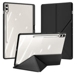 DUX DUCIS Magi Series for Samsung Galaxy Tab S10+ / S9+ / S9 FE+ Case Origami Stand Leather+PC+TPU Clear Back Cover