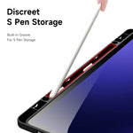 DUX DUCIS Magi Series for Samsung Galaxy Tab S10+ / S9+ / S9 FE+ Case Origami Stand Leather+PC+TPU Clear Back Cover