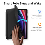 DUX DUCIS Magi Series for Samsung Galaxy Tab S10+ / S9+ / S9 FE+ Case Origami Stand Leather+PC+TPU Clear Back Cover
