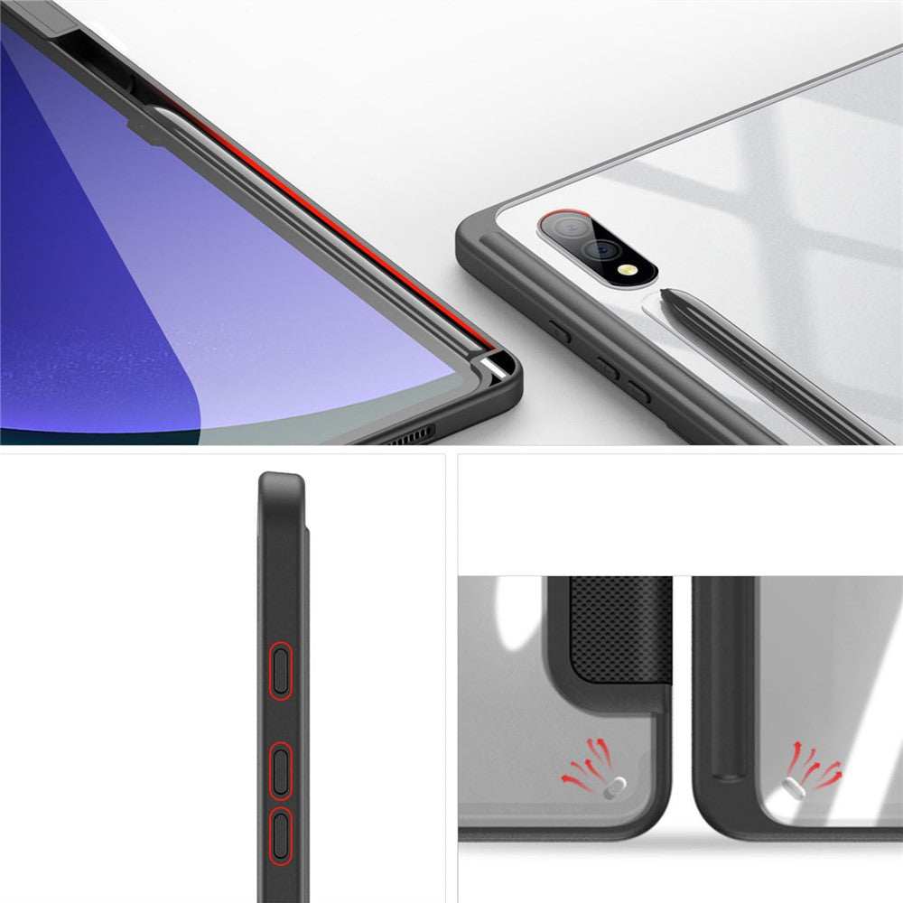 DUX DUCIS TOBY Series For Samsung Galaxy Tab S10+ / S9+ / S9 FE+ Case PU Leather Tri-Fold Stand Tablet Cover