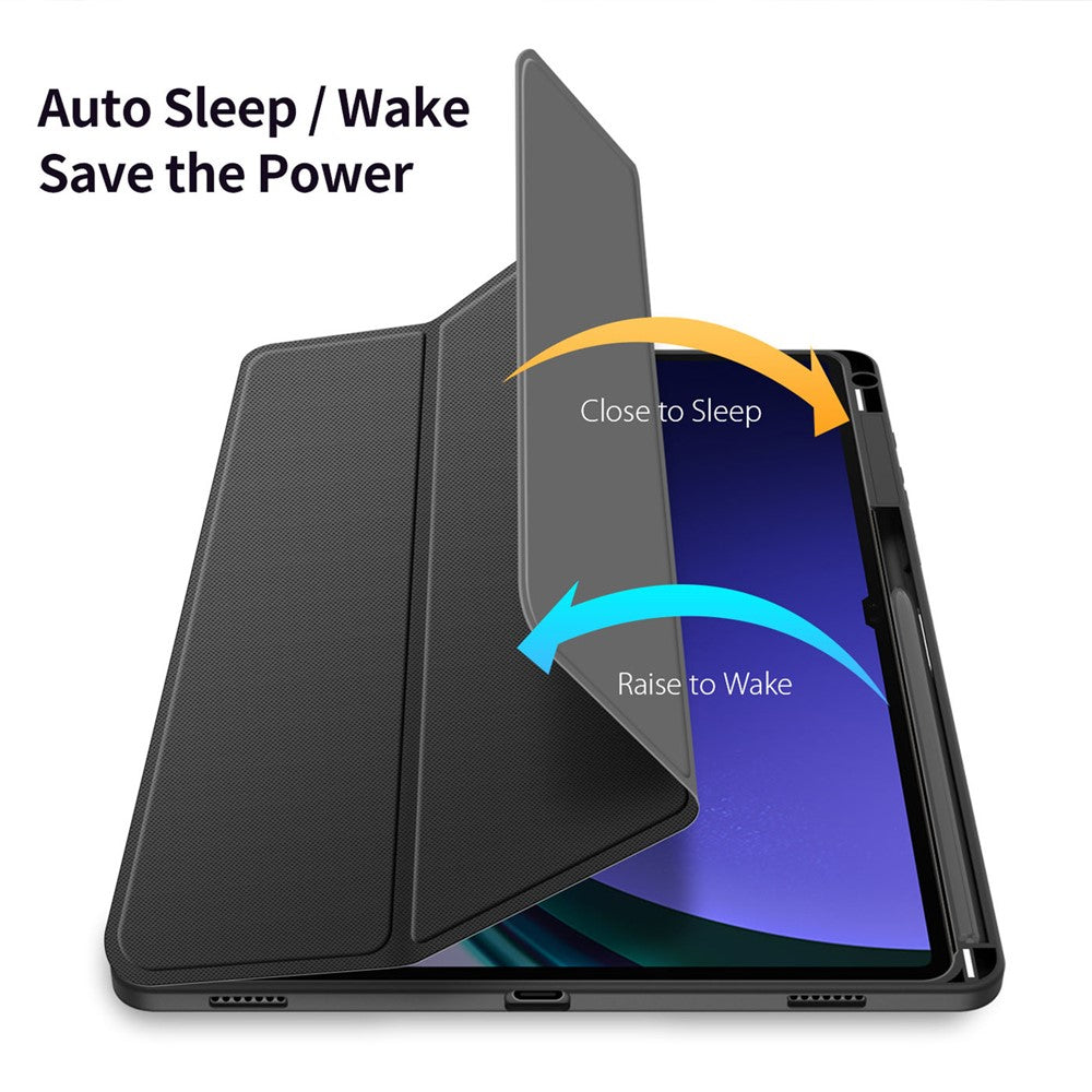 DUX DUCIS TOBY Series For Samsung Galaxy Tab S10+ / S9+ / S9 FE+ Case PU Leather Tri-Fold Stand Tablet Cover