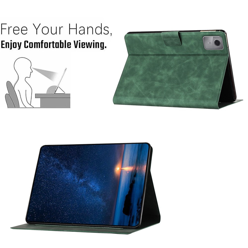 For Lenovo Tab M11 / Xiaoxin Pad 11 2024 TB-330FU Case Couple Cat Imprinted Microfiber Leather Smart Tablet Cover