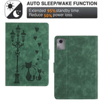 For Lenovo Tab M11 / Xiaoxin Pad 11 2024 TB-330FU Case Couple Cat Imprinted Microfiber Leather Smart Tablet Cover