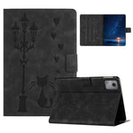 For Lenovo Tab M11 / Xiaoxin Pad 11 2024 TB-330FU Case Couple Cat Imprinted Microfiber Leather Smart Tablet Cover