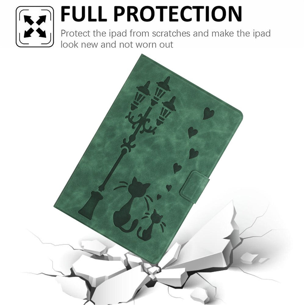 For Lenovo Tab M9 TB-310FU Case Couple Cat Imprinted Microfiber Leather Smart Tablet Cover