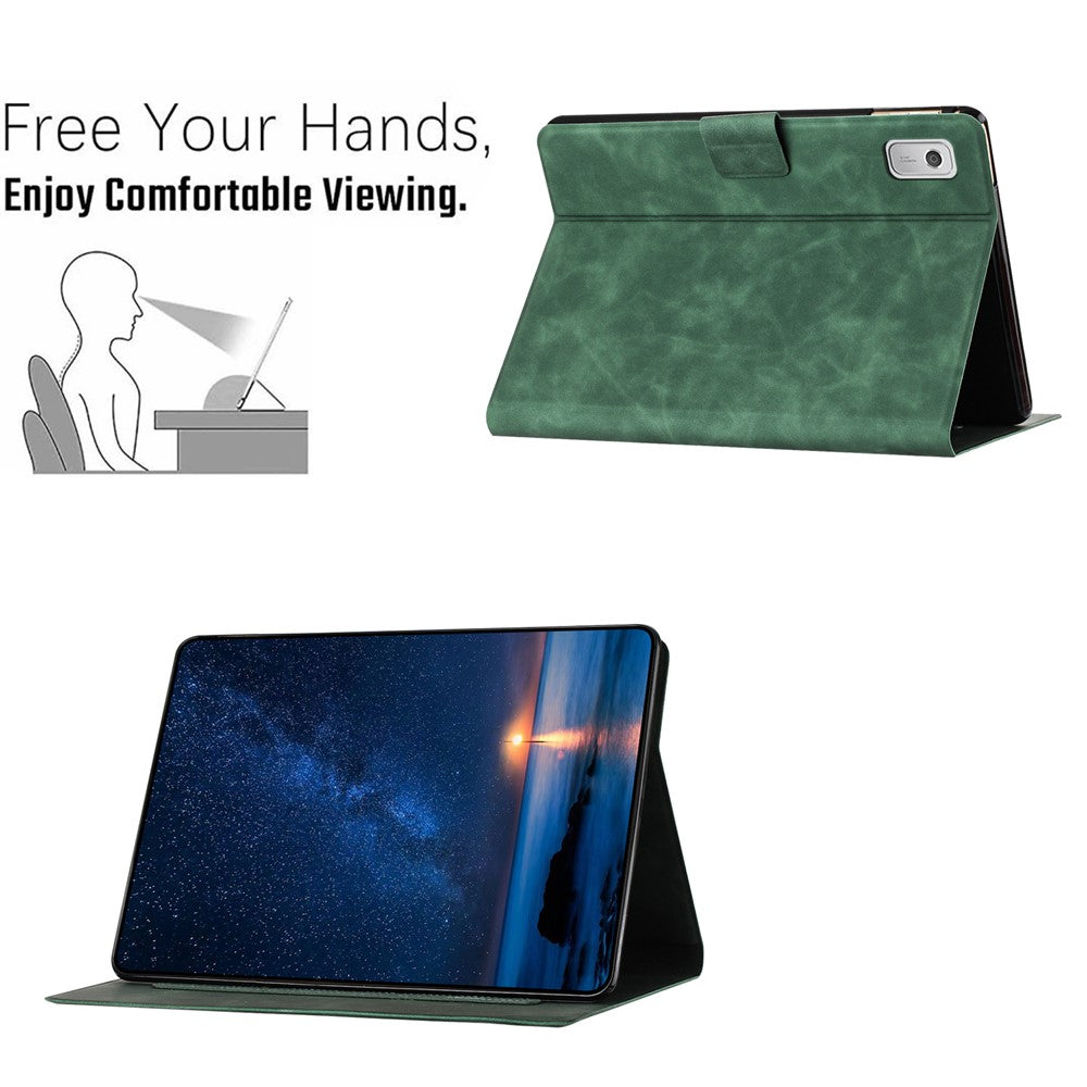 For Lenovo Tab M9 TB-310FU Case Couple Cat Imprinted Microfiber Leather Smart Tablet Cover