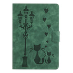 For Lenovo Tab M9 TB-310FU Case Couple Cat Imprinted Microfiber Leather Smart Tablet Cover