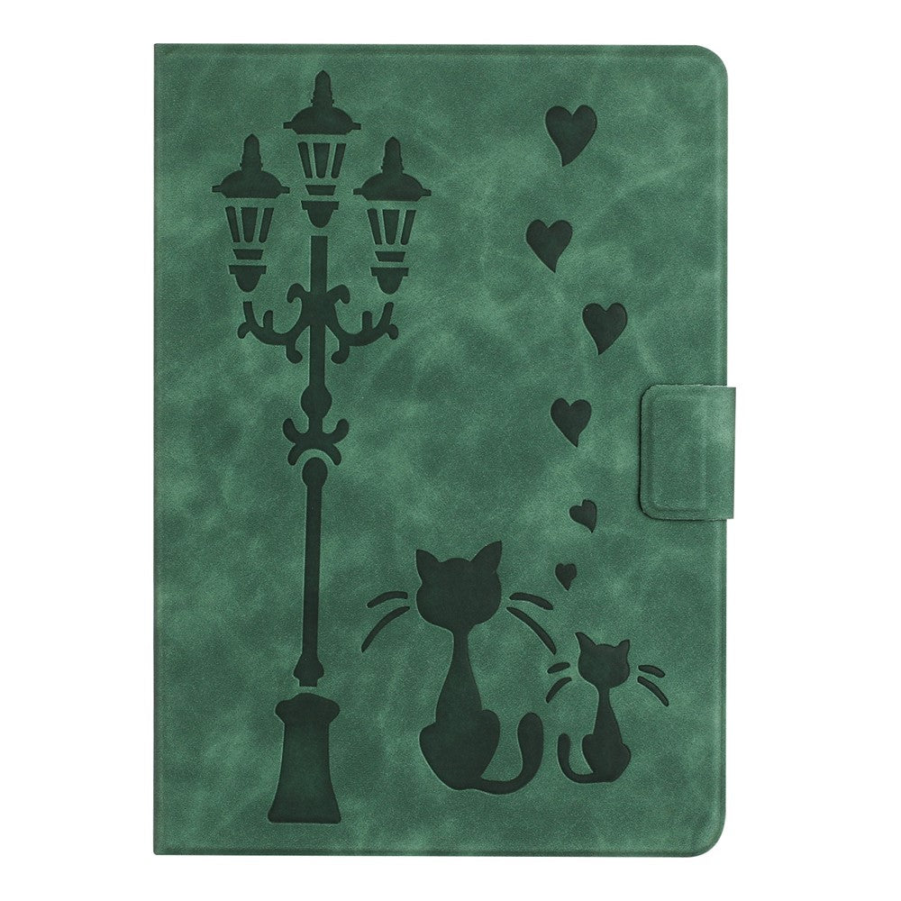 For Lenovo Tab M9 TB-310FU Case Couple Cat Imprinted Microfiber Leather Smart Tablet Cover