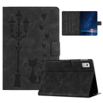 For Lenovo Tab M9 TB-310FU Case Couple Cat Imprinted Microfiber Leather Smart Tablet Cover