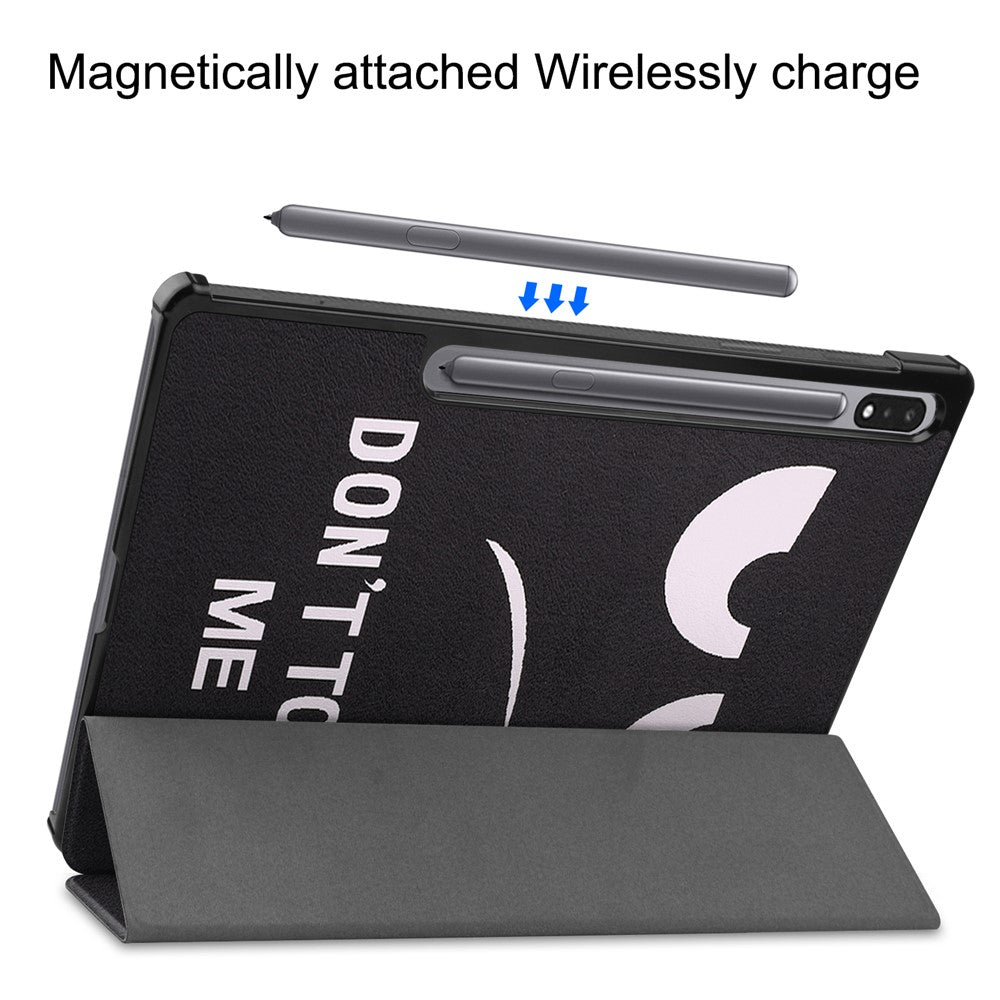 Til Samsung Galaxy Tab S10+ Cover Mønstertryk Læder Stand Tablet Cover