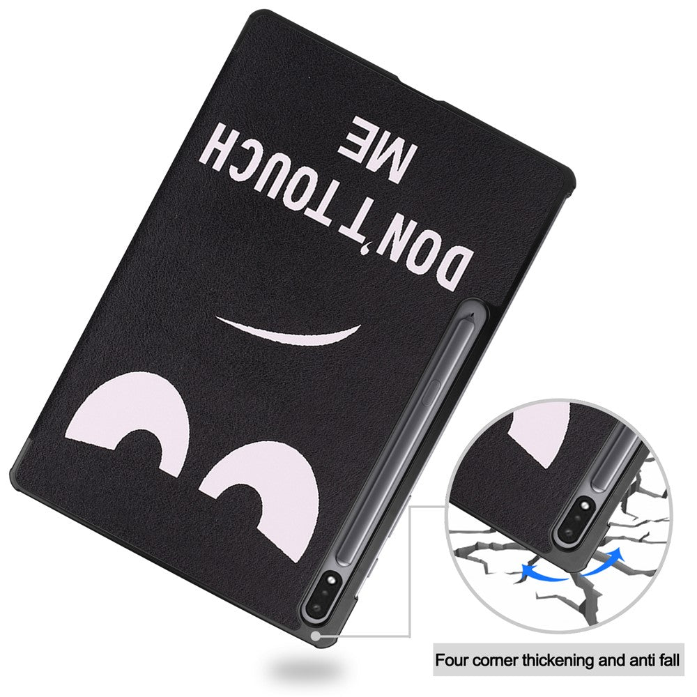 Til Samsung Galaxy Tab S10+ Cover Mønstertryk Læder Stand Tablet Cover