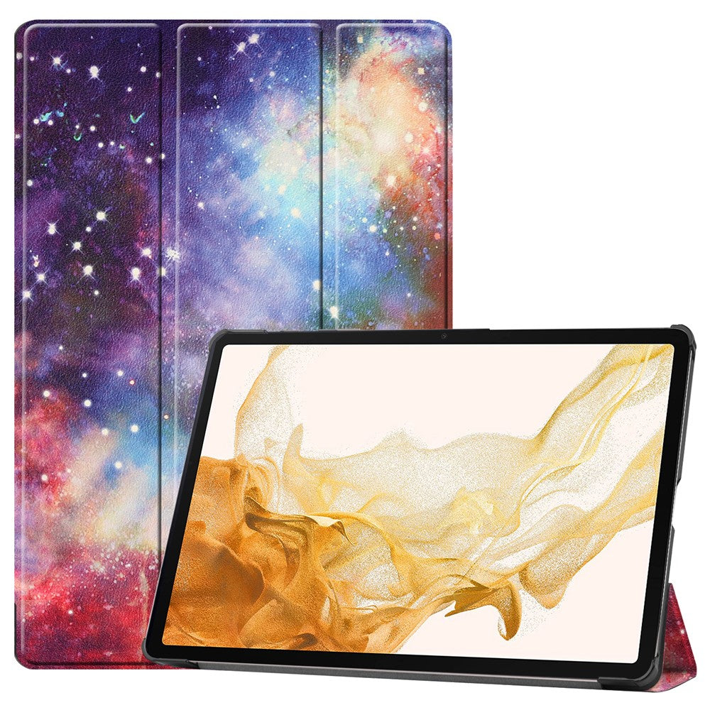 Til Samsung Galaxy Tab S10+ Cover Mønstertryk Læder Stand Tablet Cover