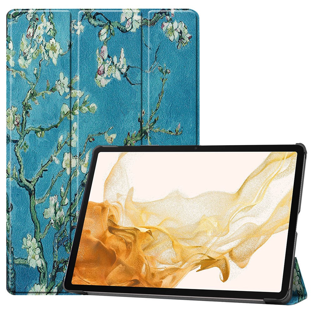 Til Samsung Galaxy Tab S10+ Cover Mønstertryk Læder Stand Tablet Cover