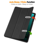 For Samsung Galaxy Tab S10+ Case PU Leather+TPU Trifold Stand Tablet Cover with Pencil Holder
