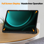 For Samsung Galaxy Tab S10+ Case PU Leather+TPU Trifold Stand Tablet Cover with Pencil Holder