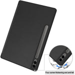 For Samsung Galaxy Tab S10+ Case PU Leather+TPU Trifold Stand Tablet Cover with Pencil Holder