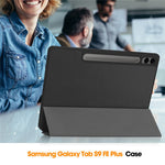 For Samsung Galaxy Tab S10+ Case PU Leather+TPU Trifold Stand Tablet Cover with Pencil Holder