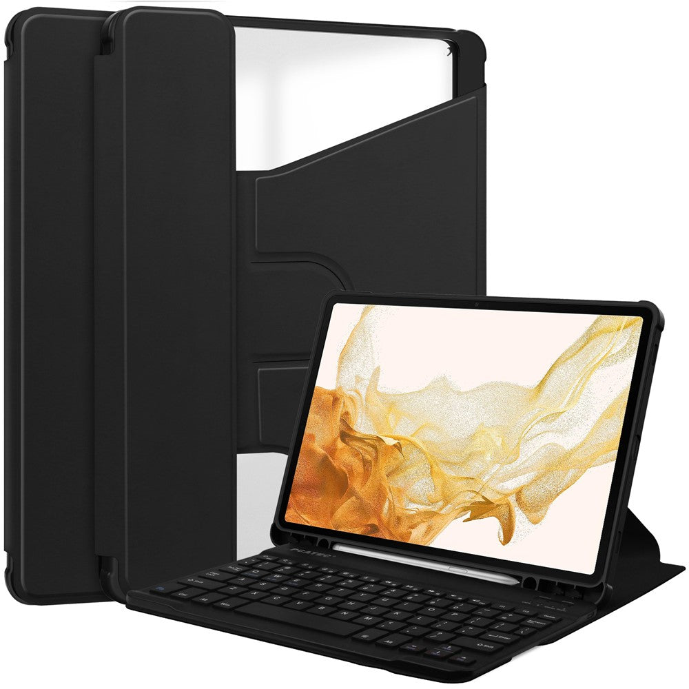 For Samsung Galaxy Tab S10 Plus Case 360 Degree Rotary Stand PU Leather+Acrylic Tablet Cover (Without Keyboard)