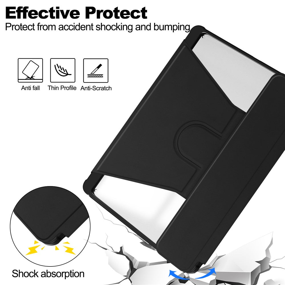 For Samsung Galaxy Tab S10 Plus Case 360 Degree Rotary Stand PU Leather+Acrylic Tablet Cover (Without Keyboard)