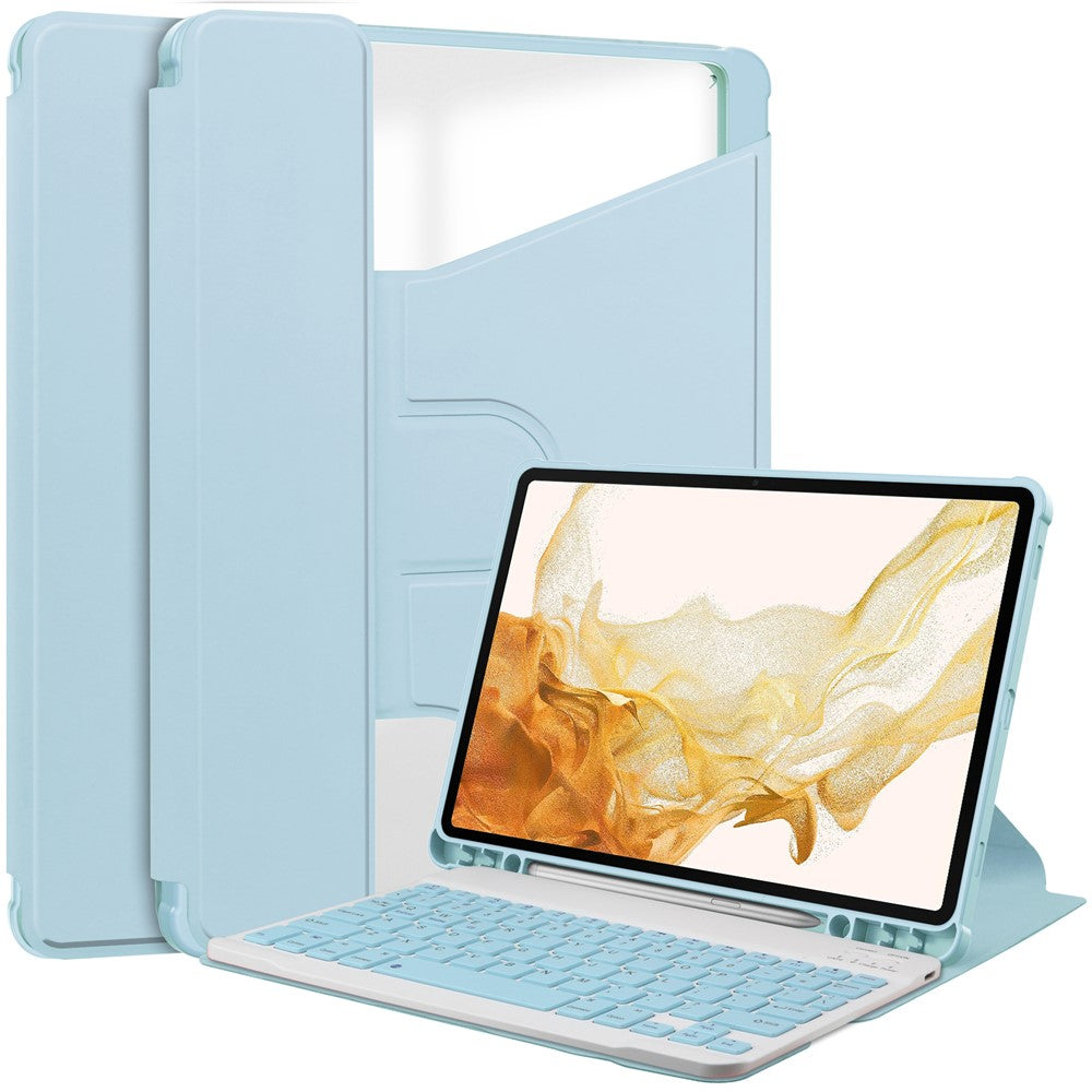 For Samsung Galaxy Tab S10 Plus Case 360 Degree Rotary Stand PU Leather+Acrylic Tablet Cover (Without Keyboard)