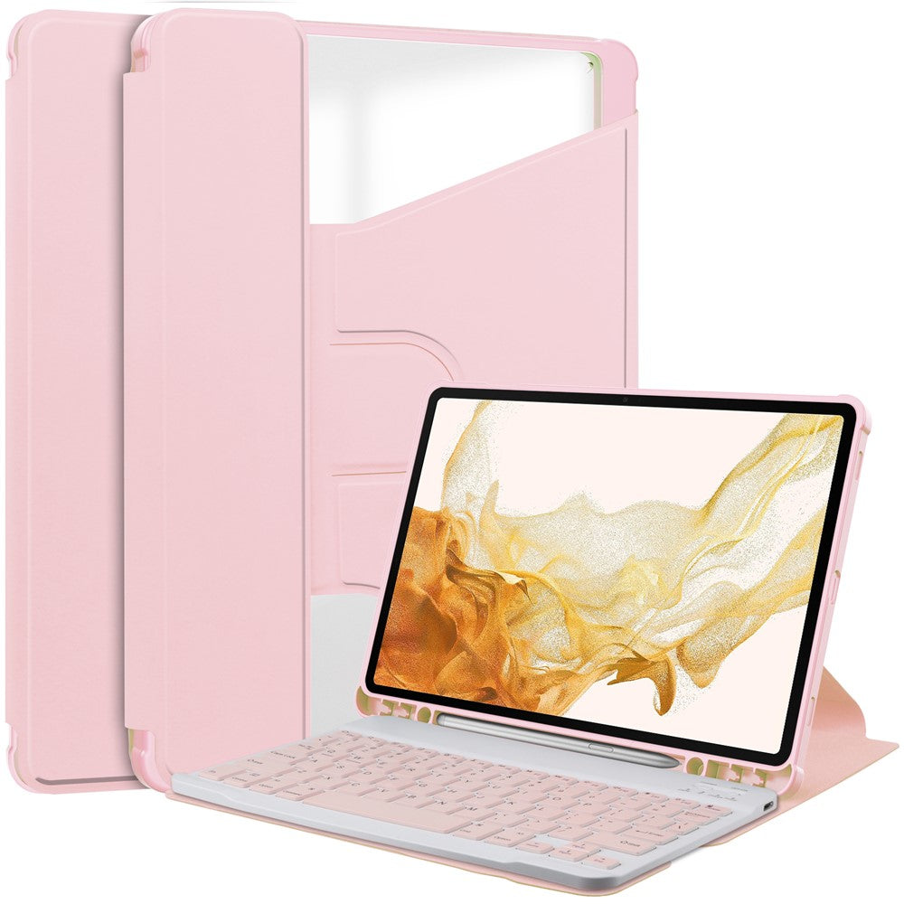 For Samsung Galaxy Tab S10 Plus Case 360 Degree Rotary Stand PU Leather+Acrylic Tablet Cover (Without Keyboard)