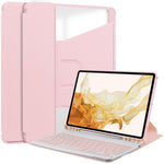 For Samsung Galaxy Tab S10+ Case 360° Rotary Stand PU Leather+Acrylic Tablet Cover (With Keyboard)