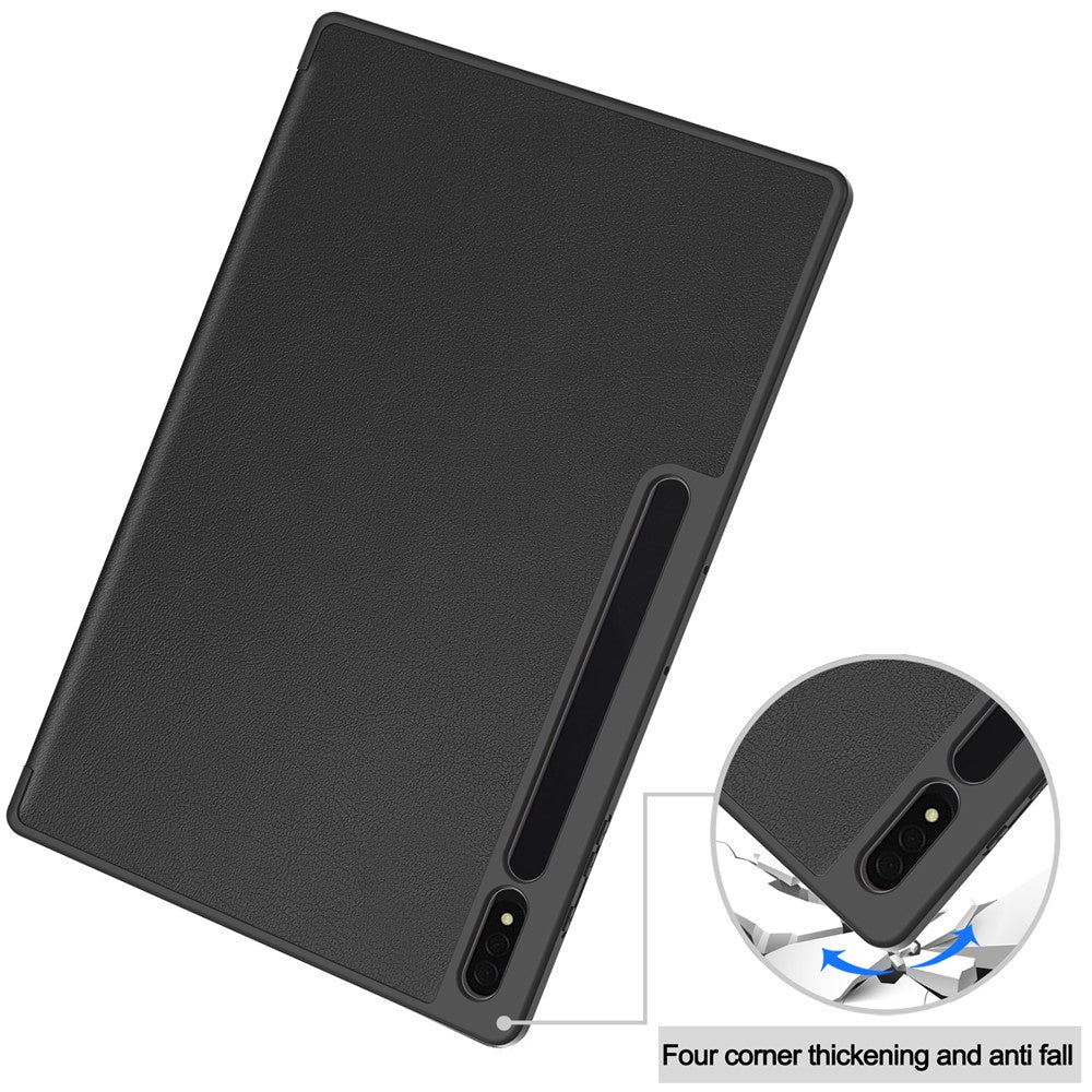 Til Samsung Galaxy Tab S10 Ultra Stand Cover Stødabsorberende Læder Tablet Cover med Penneholder