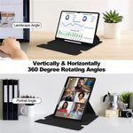 For Samsung Galaxy Tab S10 Ultra Case 360 Degree Rotary Stand PU Leather+Acrylic Tablet Cover (Without Keyboard)
