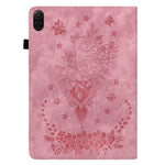 For Honor Pad X8b / Pad X8a Case Card Holder Anti-Scratch Leather Cover Rose Flower Imprint