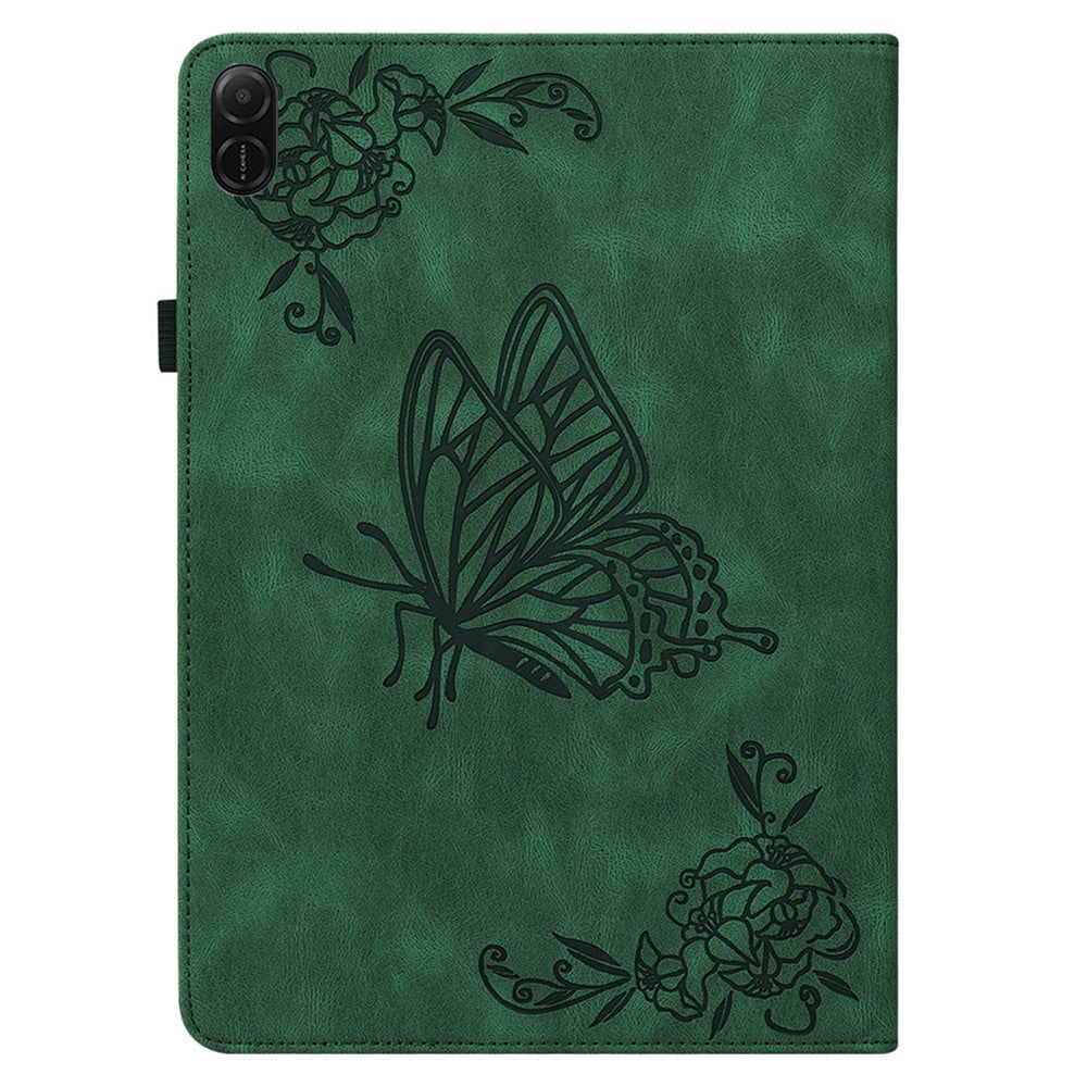 For Honor Pad X8b / Pad X8a Case Butterfly Flower Imprint PU Leather Tablet Cover with Card Slots