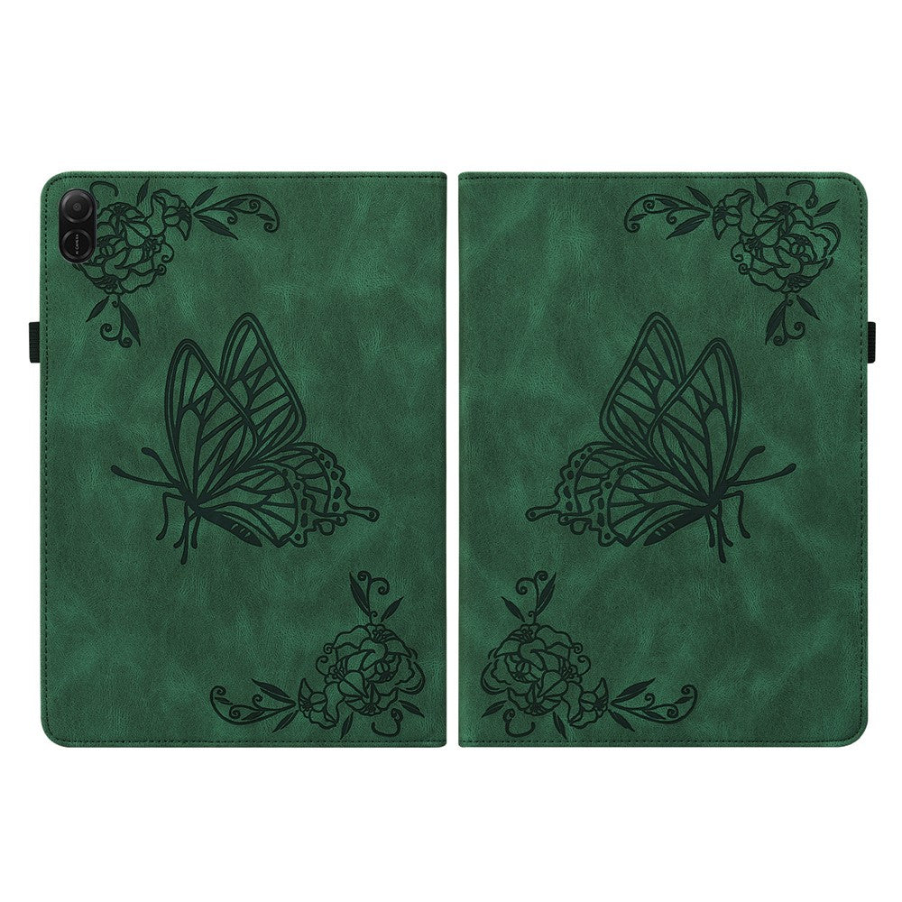 For Honor Pad X8b / Pad X8a Case Butterfly Flower Imprint PU Leather Tablet Cover with Card Slots