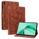 For Honor Pad X8b / Pad X8a Case Lily Flower Imprint Card Slots Leather Tablet Cover