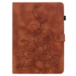 For Honor Pad X8b / Pad X8a Case Lily Flower Imprint Card Slots Leather Tablet Cover