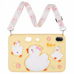 For Huawei MatePad SE 11 Silicone Tablet Case 3D Duck Pattern Design Protective Cover with Shoulder Strap