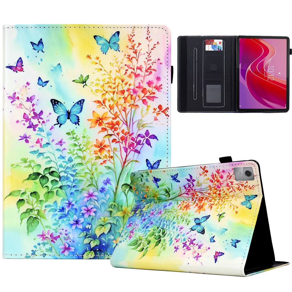 For Lenovo Tab M11 / Xiaoxin Pad 11 2024 Case Pattern Printing Card Holder Leather Tablet Stand Cover
