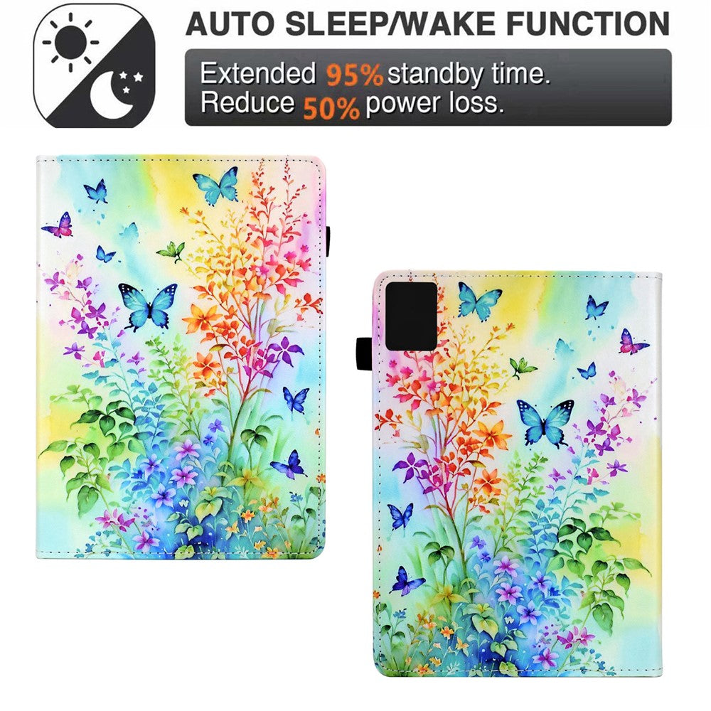 For Lenovo Tab M11 / Xiaoxin Pad 11 2024 Case Pattern Printing Card Holder Leather Tablet Stand Cover