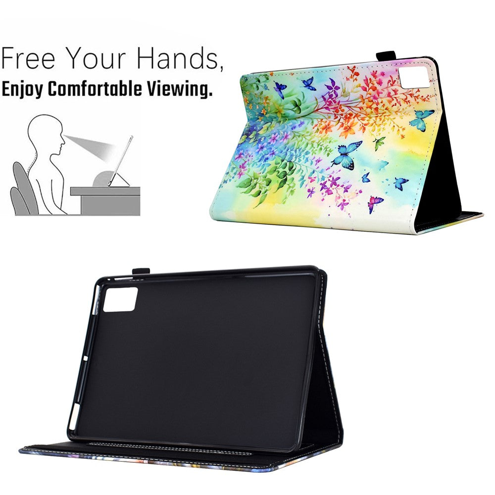 For Lenovo Tab M11 / Xiaoxin Pad 11 2024 Case Pattern Printing Card Holder Leather Tablet Stand Cover