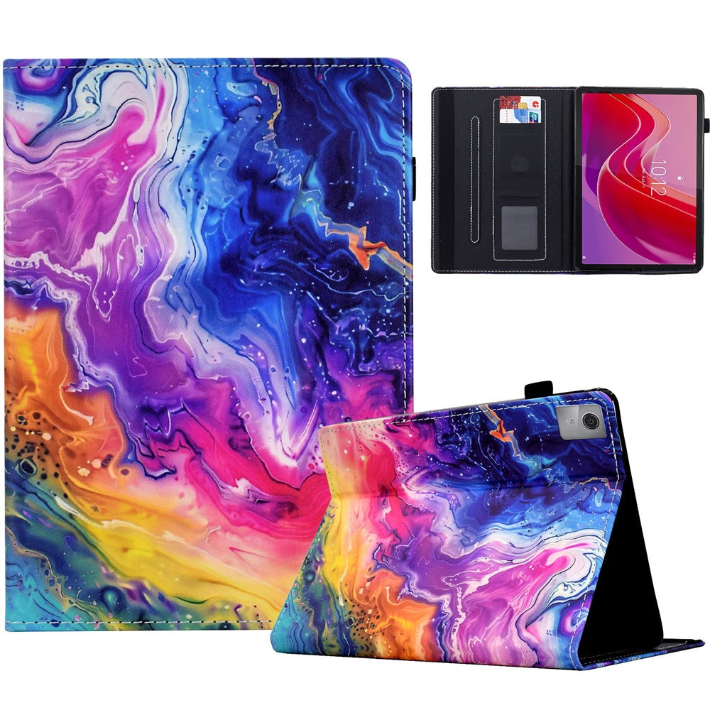 For Lenovo Tab M11 / Xiaoxin Pad 11 2024 Case Pattern Printing Card Holder Leather Tablet Stand Cover