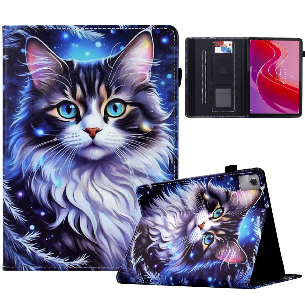 For Lenovo Tab M11 / Xiaoxin Pad 11 2024 Case Pattern Printing Card Holder Leather Tablet Stand Cover