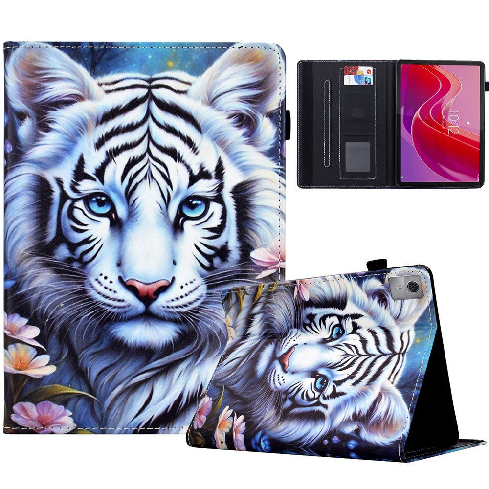 For Lenovo Tab M11 / Xiaoxin Pad 11 2024 Case Pattern Printing Card Holder Leather Tablet Stand Cover