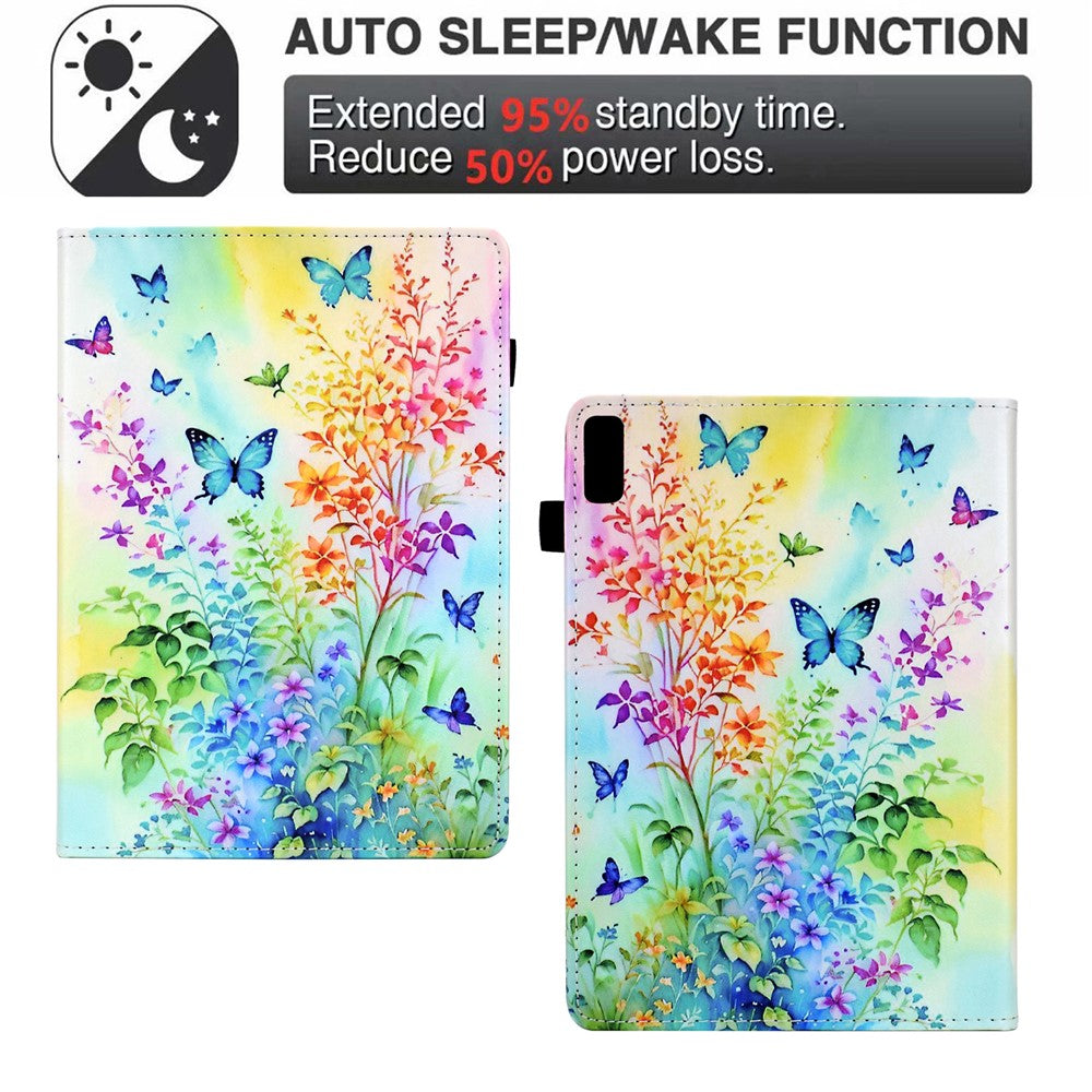 For Lenovo Tab P11 Gen 2 TB-350 / Xiaoxin Pad Plus (2023) Case Pattern Printing Card Holder Leather Tablet Stand Cover