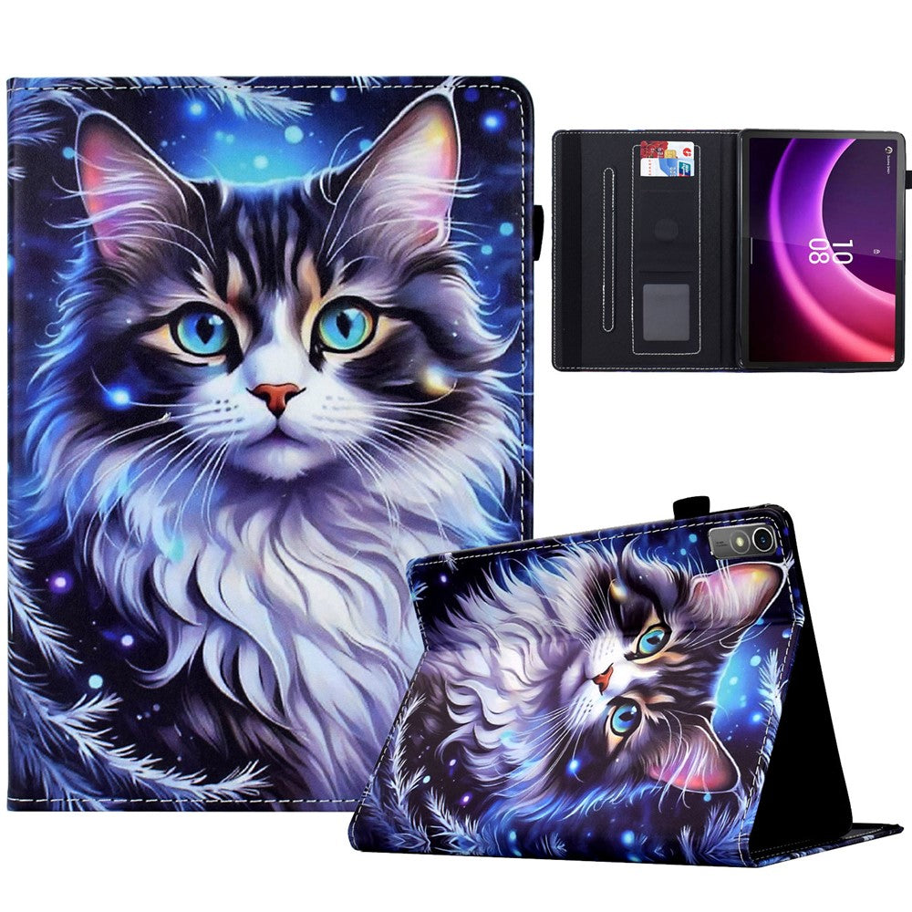 For Lenovo Tab P11 Gen 2 TB-350 / Xiaoxin Pad Plus (2023) Case Pattern Printing Card Holder Leather Tablet Stand Cover