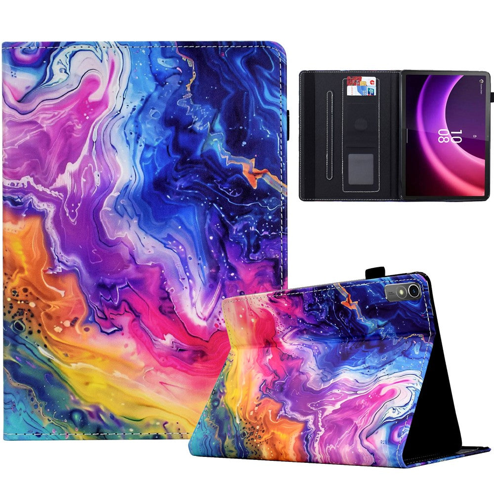 For Lenovo Tab P11 Gen 2 TB-350 / Xiaoxin Pad Plus (2023) Case Pattern Printing Card Holder Leather Tablet Stand Cover