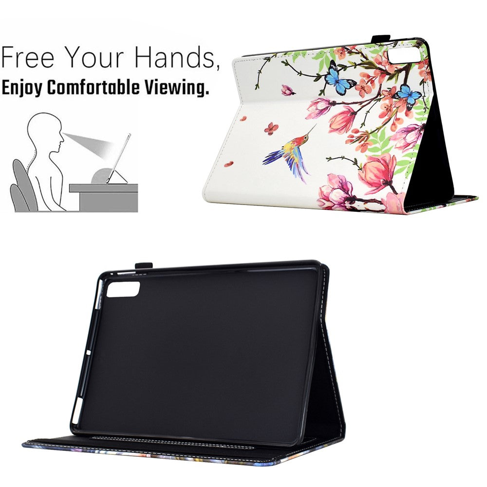 For Lenovo Tab M9 TB-310FU Case Pattern Printing Tablet Cover Shockproof Leather Card Holder Stand Case